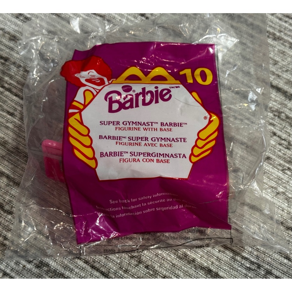 Vintage 1999 McDonalds Happy Meal Super Gymnast Barbie Figurine New Sealed 10